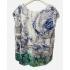 Women's Blue Floral High Low Cap Sleeve Top Wholesale (KS2376)