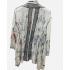 Women's Multi Floral White and Gray Open Front Cardigan (KS2378)