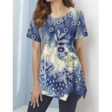 Women's Floral Half Slv Round Neck Tunic (KV2317)