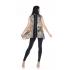 Women Multi Color Gold Flower Sleeveless Open Long Vest  (KV201105)