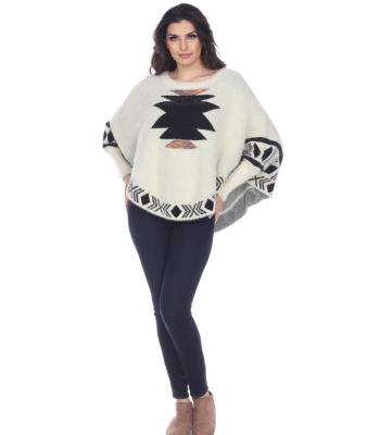  Acrylic Lady's Woven Poncho Wholesale (KF677) PREPACK