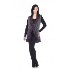 Women Knit Open Front  High Low Cardigan KL6396