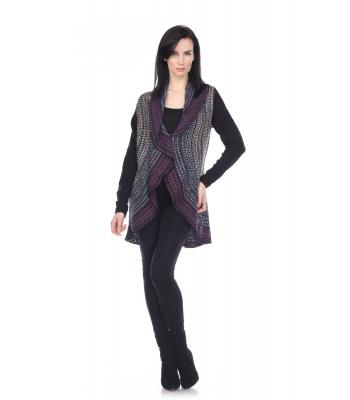 Women Knit Open Front  High Low Cardigan KL6396