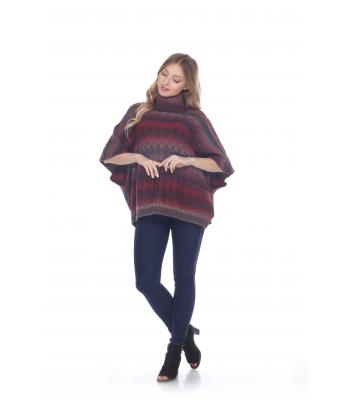 Acrylic Lady's Sweater Poncho  (KN18185) 