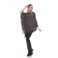 Hooded Fringe Poncho (KY8872)