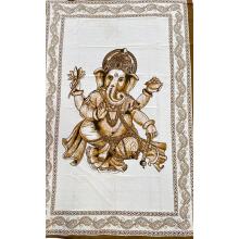 Lord Ganesha Brown and Gold Tones Tapestry  B01