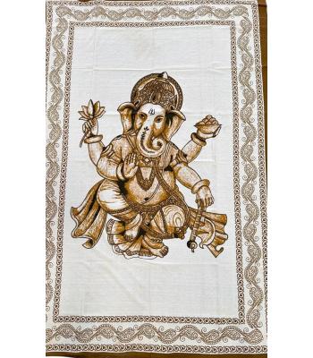 Lord Ganesha Brown and Gold Tones Tapestry  B01
