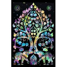 Tie Dye Elephant Heart Tree Tapestry B34
