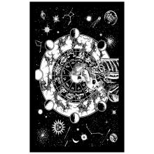 55''X95''  B/W Love with Skull  Tapestry B130