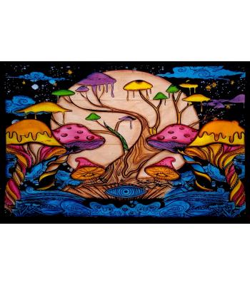 Cotton House of Mushroom Hand Brush Tapestry B23683