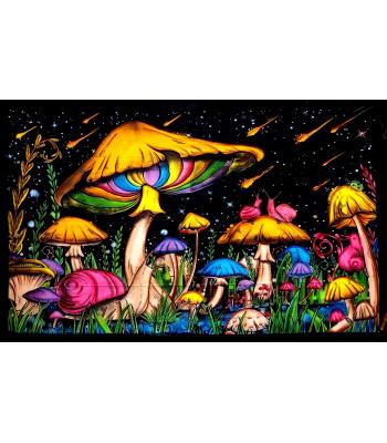 Cotton Yellow Mushroom Family Hand Brush Tapestry B23686