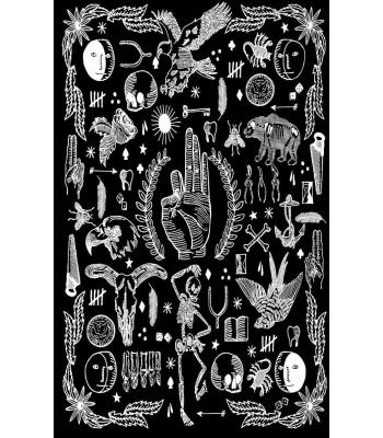 Single Black N White Peace Hand (B519)