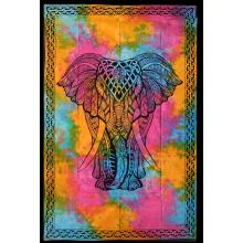 Tie Dye Elephant Face Art Tapestry  B536