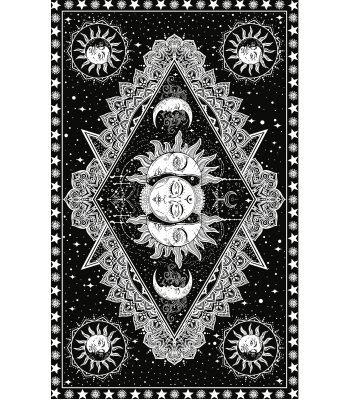 83X95" Triple Faced Sun and Moon Tapestry B573D