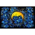 Cotton Blue  Moon Face Star Tapestry B683 