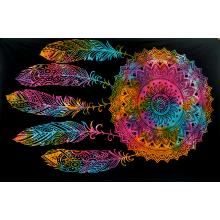 Dream Catcher 5 Feather Multi Tie Dye Tapestry D597D