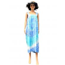 Rayon Tie Dye Side Pocket Long Overall Dress KTE35
