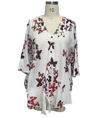 Cotton Butterfly 3/4 SLV Tunic Wholesale ( KTK40)