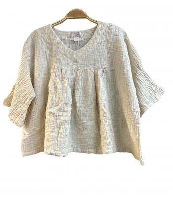 Cotton V Neck OS 3/4 Bell Slv Top KTK416