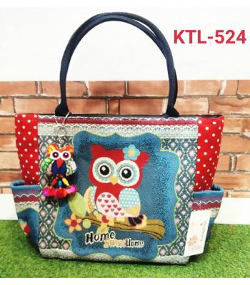 Cotton Owl Embroidery Shopping Bag Wholesale (KTL524)
