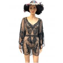 Beach Butterfly Cover Up KTT1820 Black