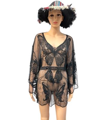 Beach Butterfly Cover Up KTT1820 Black