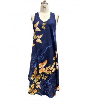 Rayon Butterfly Sleeve Less Sun Dress KTY415