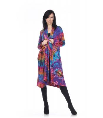 Tie Dye Long Cardigan (KTN2041) (PREPACK 1-S 1-M 1-L 1-XL)