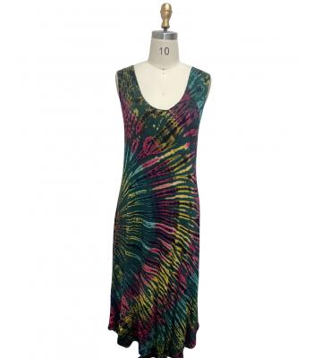 Rayon Tie Dye Long Dress Wholesale (KTP2130)