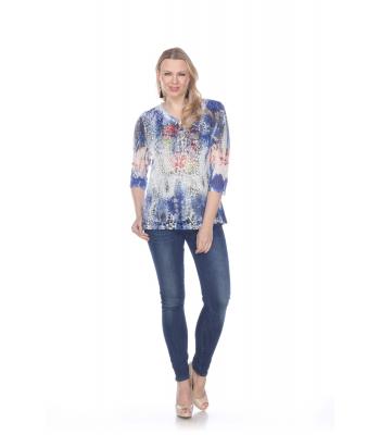 Women Sky Blue Burnout Rising Top (S862