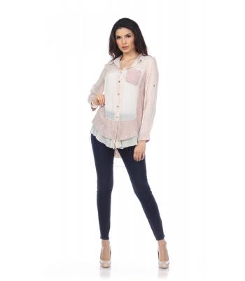 Lady's Knitted Layers Button Pink Dress Wholesale (KBS796)