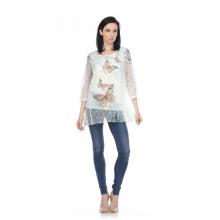 Lady's Knitted 3/4 Sleeve Butterfly T-shirt Wholesale (KZ2022)