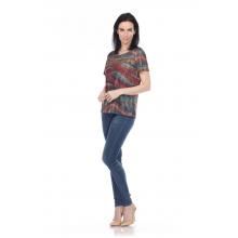 Lady's Knitted 3/4 Sleeve T-shirt Wholesale KZ5086
