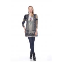 Black  Tie Dye Multi Heart print  Love Tunic  KS976 PLUS