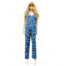 Cotton Multi  Print X Stich Front Pocket  Mushroom Overall (D310)