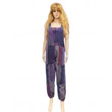 Cotton Patchwork Purple Bohemian  Overalls Jumpsuit D332
