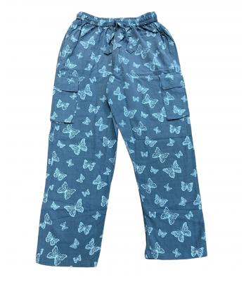 Cotton Denim Blue Butterfly Yoga Pant Wholesale (D448)