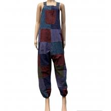 Cotton Multi Patch Stonewashed Overall Jumpsuit (D464)