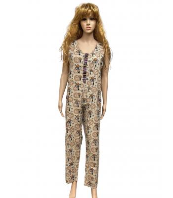 Cotton Sun Moon Mushroom Overall Jumpsuit (D474)