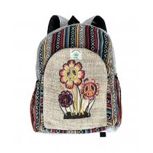 Hemp Flowers & Peace Emb Backpack RIB1389