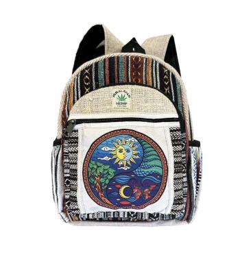  Hemp Ying Yang  Sun moon Mini Backpack RIB1991