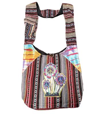 Cotton  Peace Sign flower Bag RIB2102
