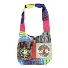 Cotton / Hemp  Razor Patchwork Tree of Life Sun Moon Pocket Bag  RIB2224