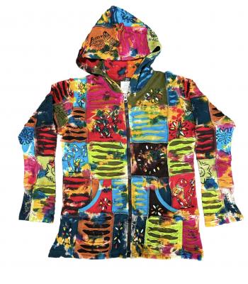   Hand Brush  Mushroom and Sun Zip Jacket (D358)