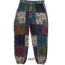 Cotton Mushroom Patch Block Print Earth Trouser D637