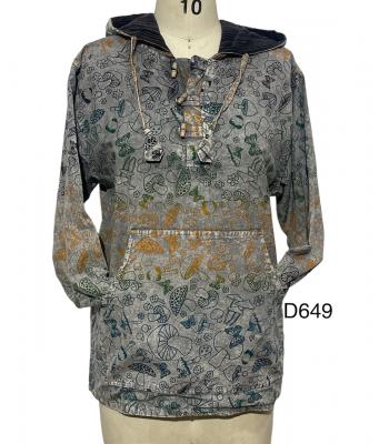 Cotton Mushroom Fleece Lining Hooded Sweatshirt  D649