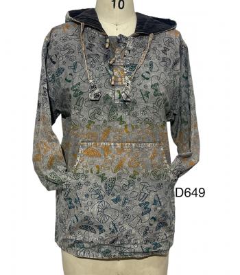 Cotton Mushroom Fleece Lining Hooded Sweatshirt (D649)