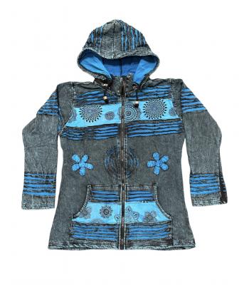 Cotton Razor print Mandala Turquoise  Patchwork Jacket (G397)
