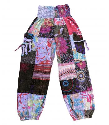 Cotton Multi Print Patchwork  Himalayan Floral Yoga Pants HF01