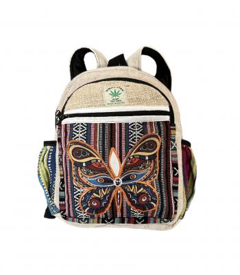 Cotton Hemp Multi King Butterfly  Mini Backpack RIB2149